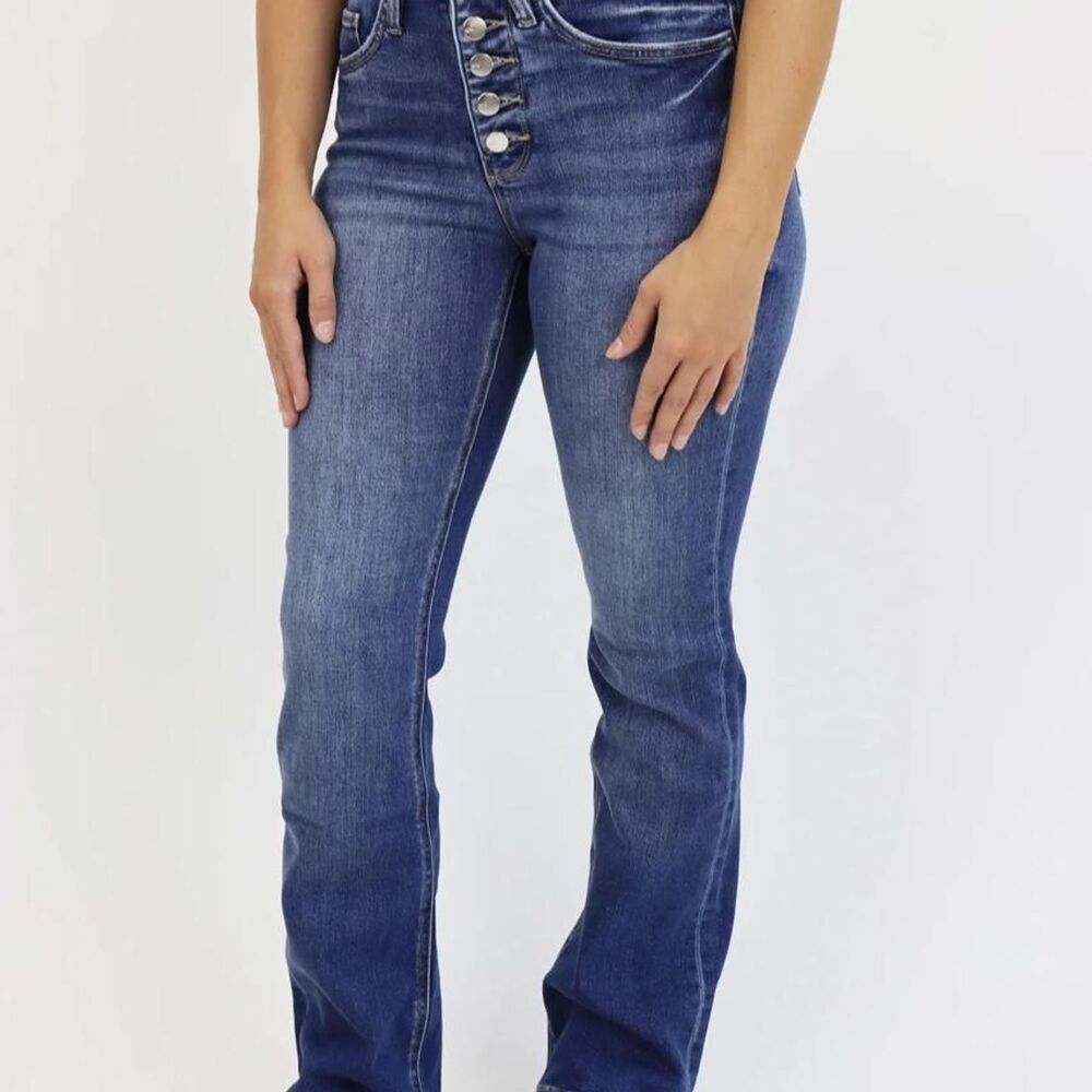 Alexander Jane RFM Bootcut Jeans - Buttonfly Medium Wash Jeans